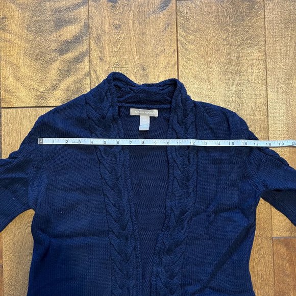 Banana Republic Dark Blue Cotton Cashmere Sweater Cardigan w/ Braided Details - Picture 7 of 11